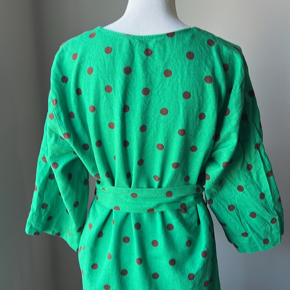 Zara Polka Dot Linen Tunic - Picture 8 of 13